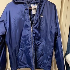 Adidas womens quilted jacket with hood Medium